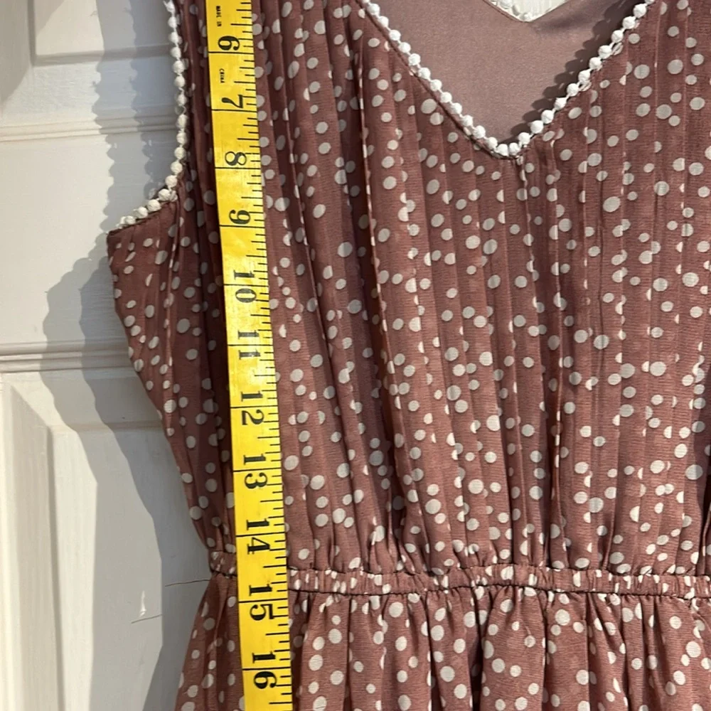 Double Zero Pleated Bodice Tank Dress Polka Dot - Picture 14 of 14